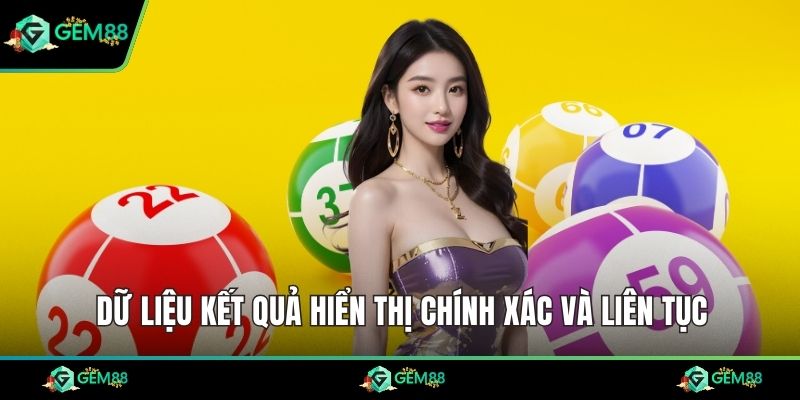 Dữ liệu kết quả hiển thị chính xác và liên tục