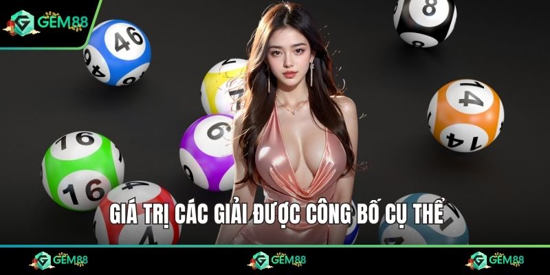 Giá trị các giải được công bố cụ thể